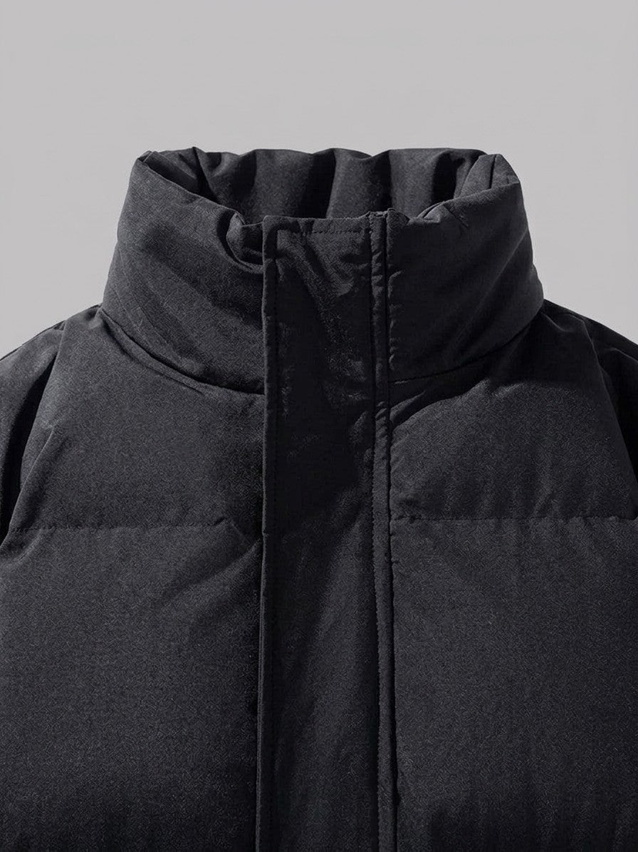 Lazise Men's Storm-Placket Puffer Jacket — black — detail-2