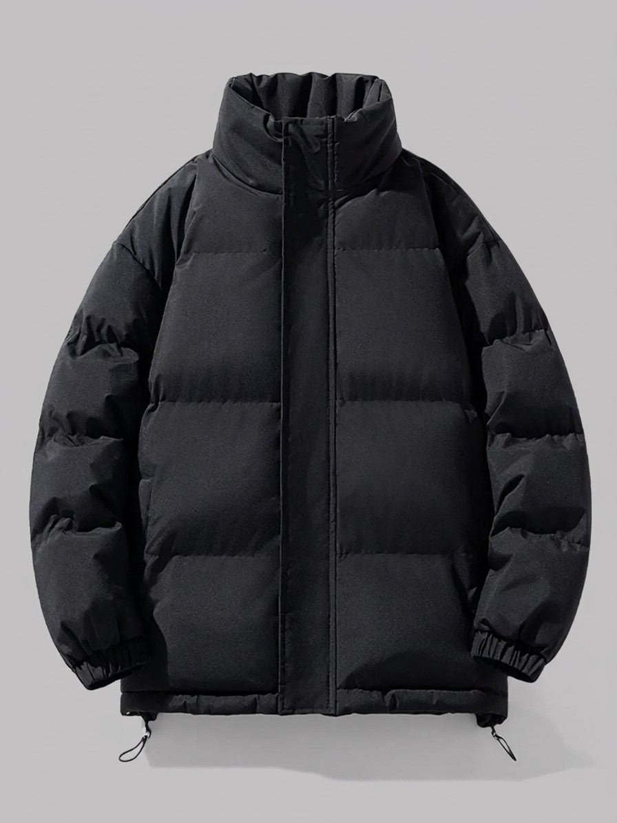 Lazise Men's Storm-Placket Puffer Jacket — black — packshot