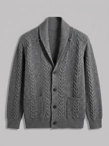 Cardigan boutonné en maille torsadée pour homme Lecco