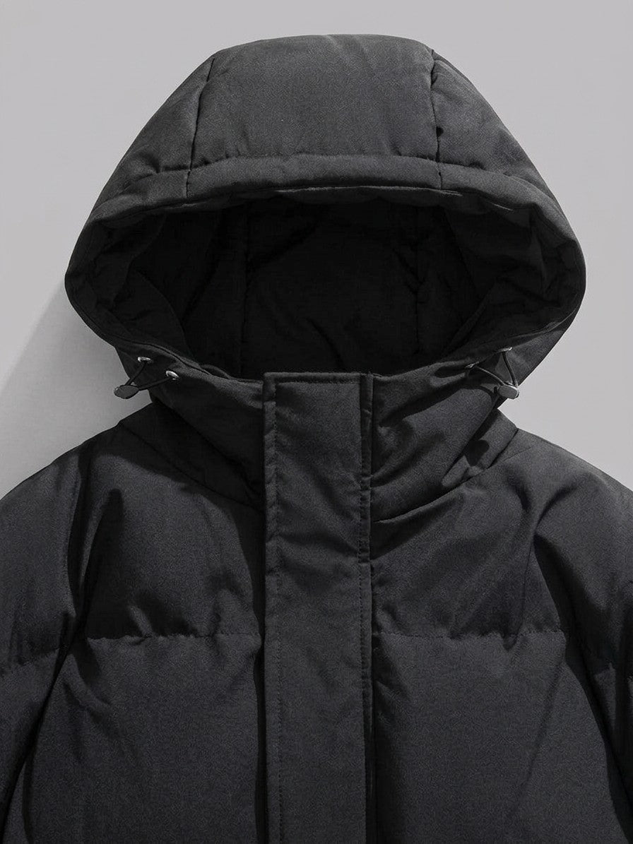 Legnano Men's Hooded Quilted Puffer Jacket — black — detail-2