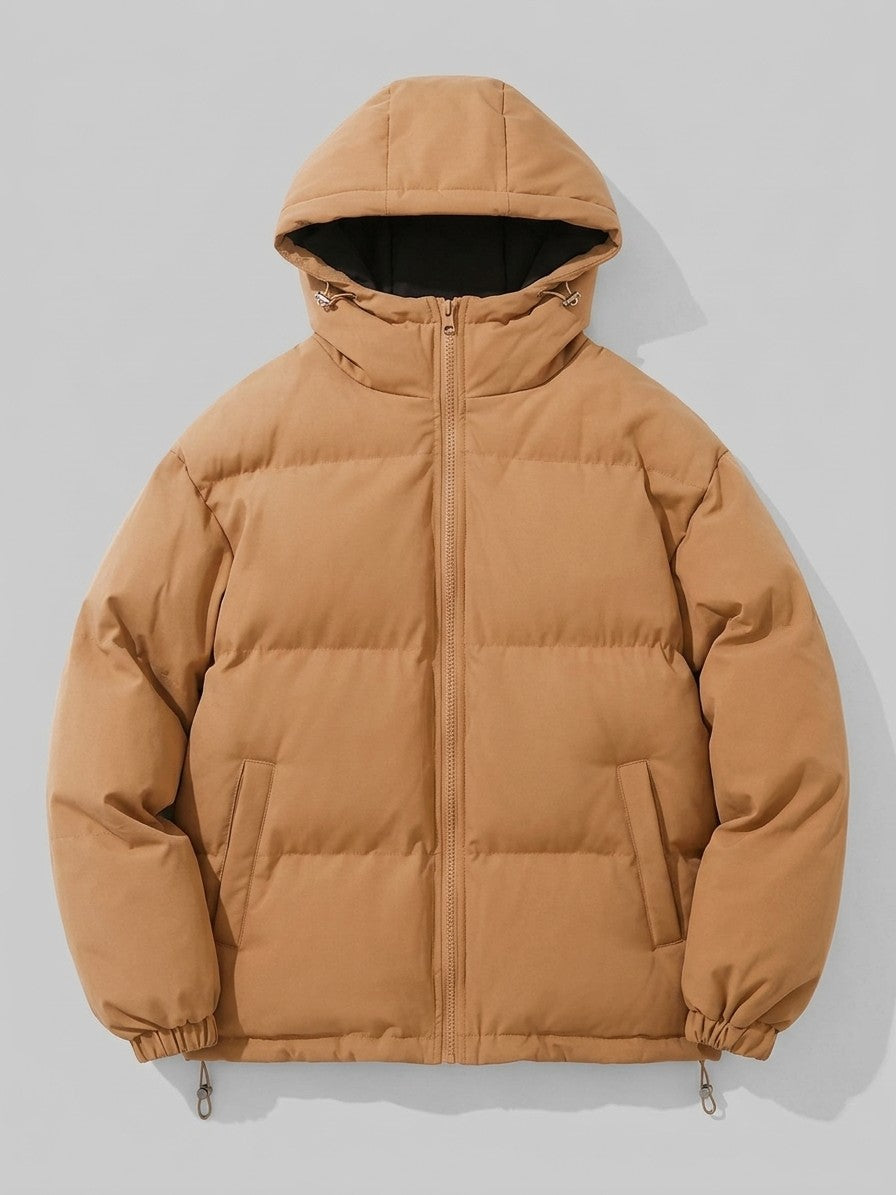 Legnano Men's Hooded Quilted Puffer Jacket — brown — packshot