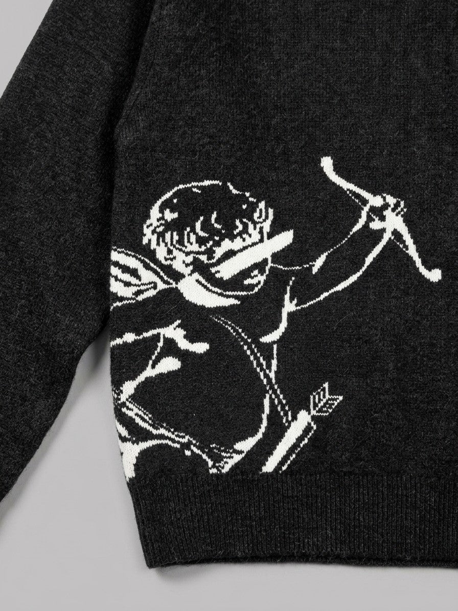 Lerma Men's Cupid Jacquard Knit Sweater — black — detail-2