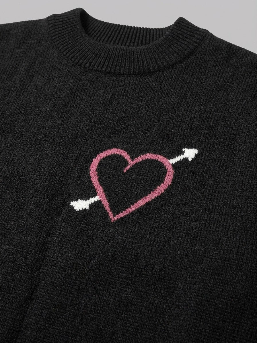 Lerma Men's Cupid Jacquard Knit Sweater — black — detail