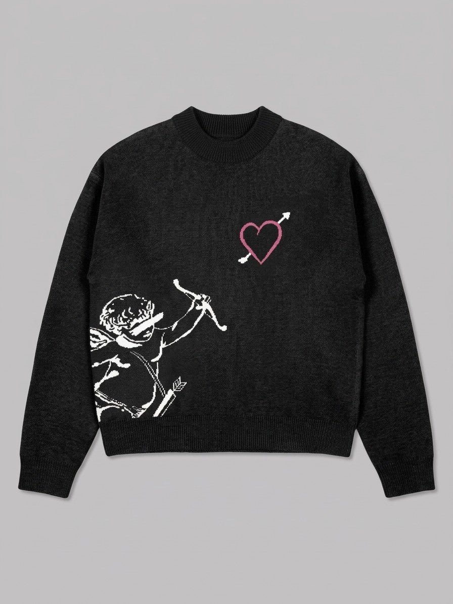 Lerma Men's Cupid Jacquard Knit Sweater — black — packshot