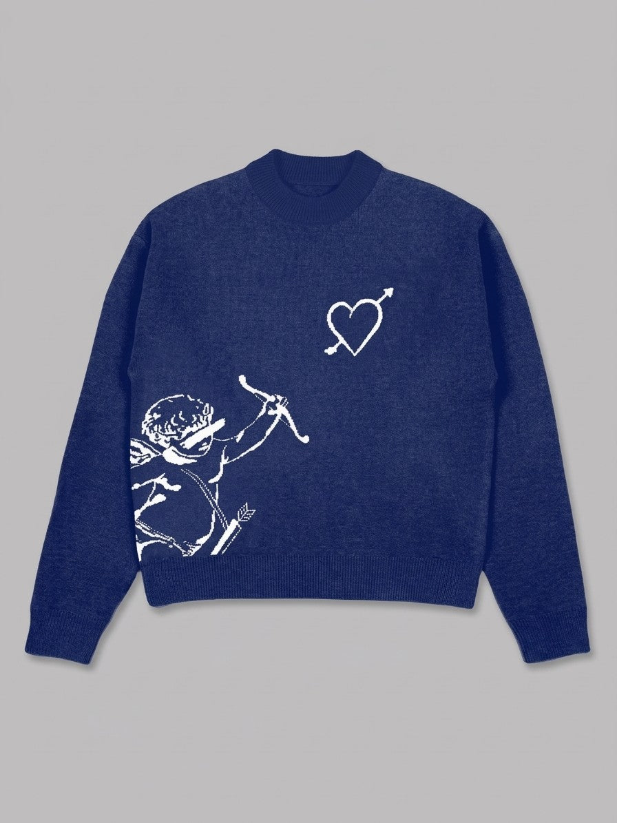 Lerma Men's Cupid Jacquard Knit Sweater — navy — packshot