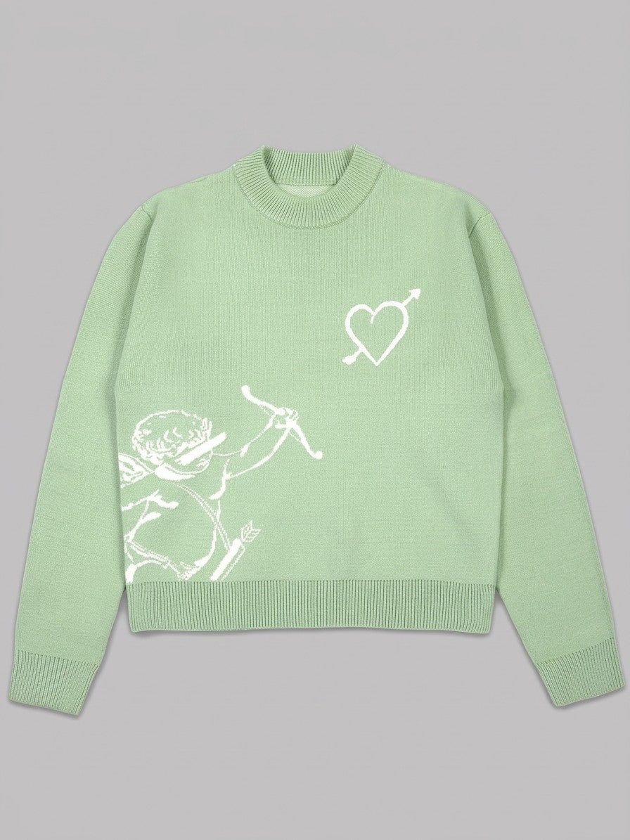 Lerma Men's Cupid Jacquard Knit Sweater — sagegreen — packshot