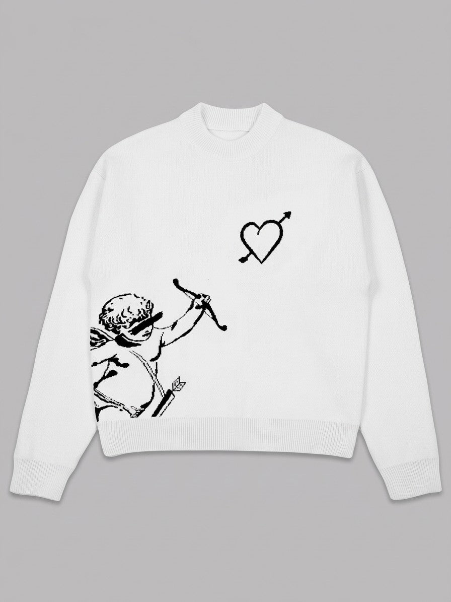 Lerma Men's Cupid Jacquard Knit Sweater — white — packshot