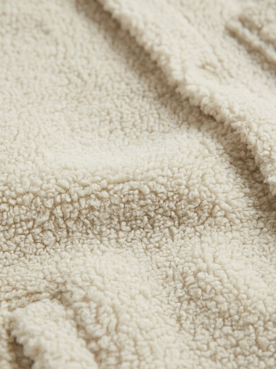 Licata Men's Button-Up Sherpa Shirt Jacket — ivorywhite — detail