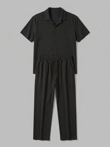Lignano Men's Textured Rib Shirt & Trousers Set