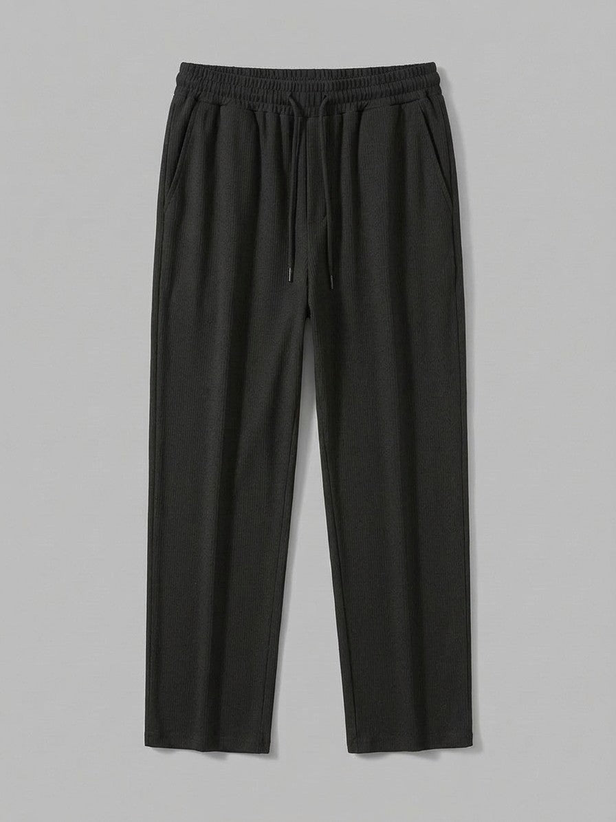 Lignano Men's Textured Rib Shirt & Trousers Set — blackbottom — packshot