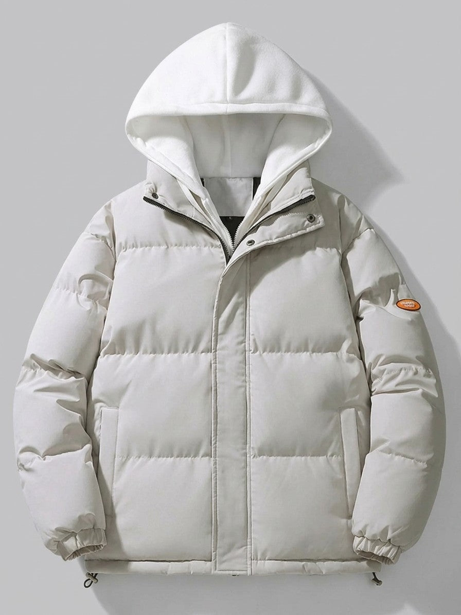 Limone Men's Layered Hooded Puffer Jacket — lightgray — packshot