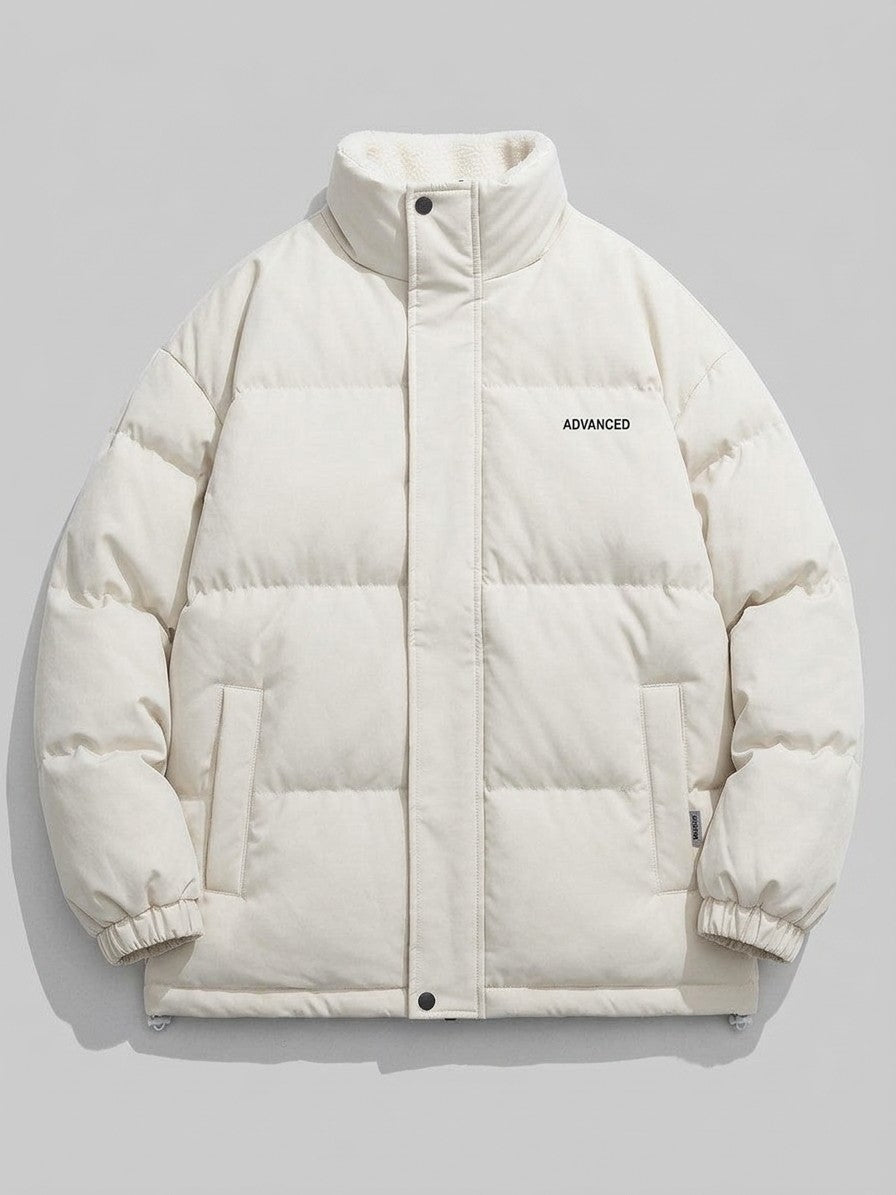 Lipari Men's Oversized Snap-Placket Puffer Jacket — white — packshot