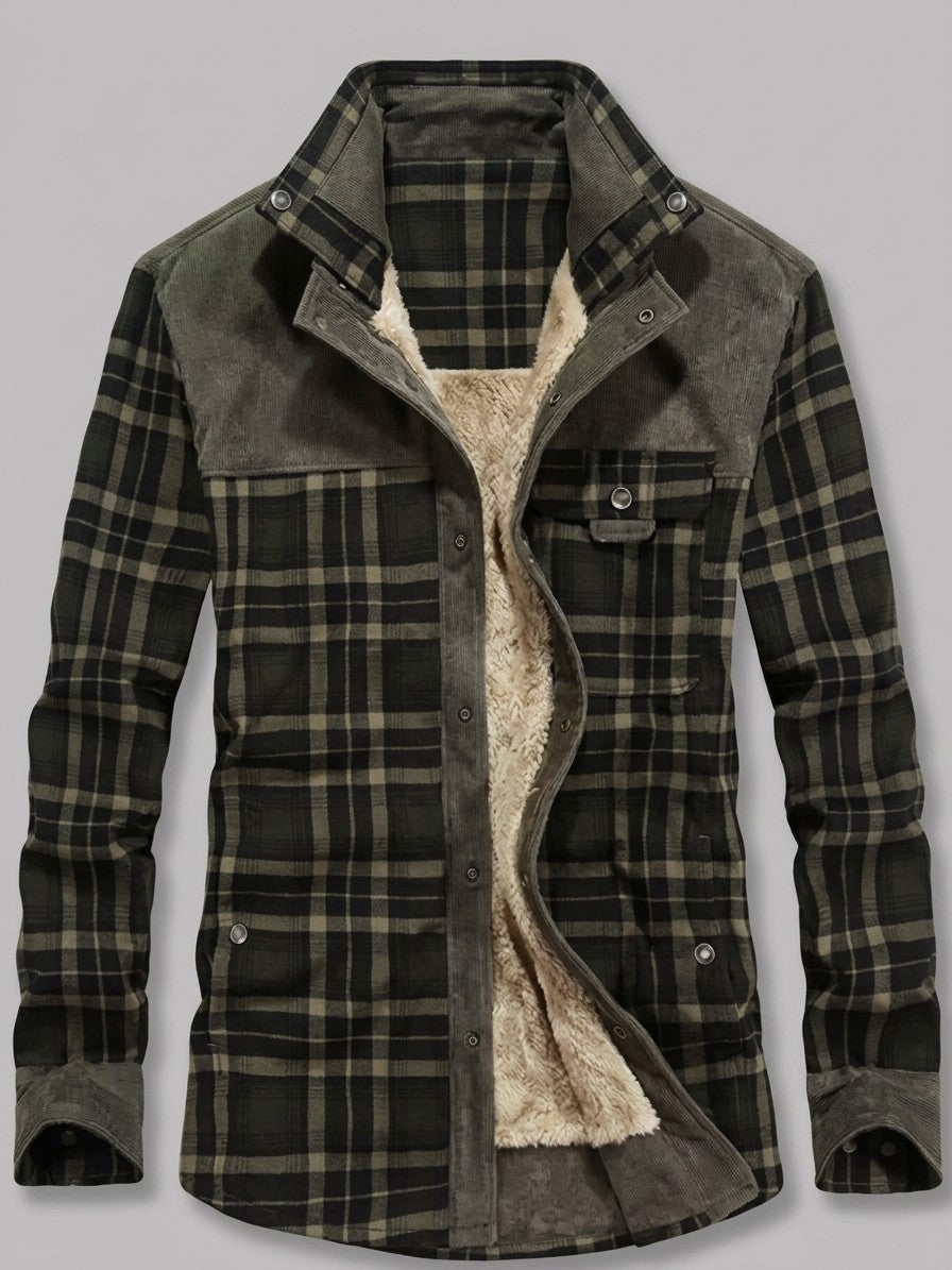 Livigno Men's Fleece-Lined Plaid Shirt Jacket — biggreenarmy — packshot