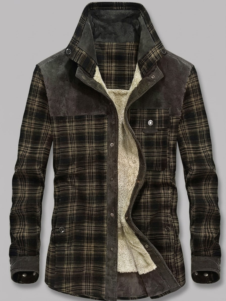 Livigno Men's Fleece-Lined Plaid Shirt Jacket — lightgreenfine — packshot