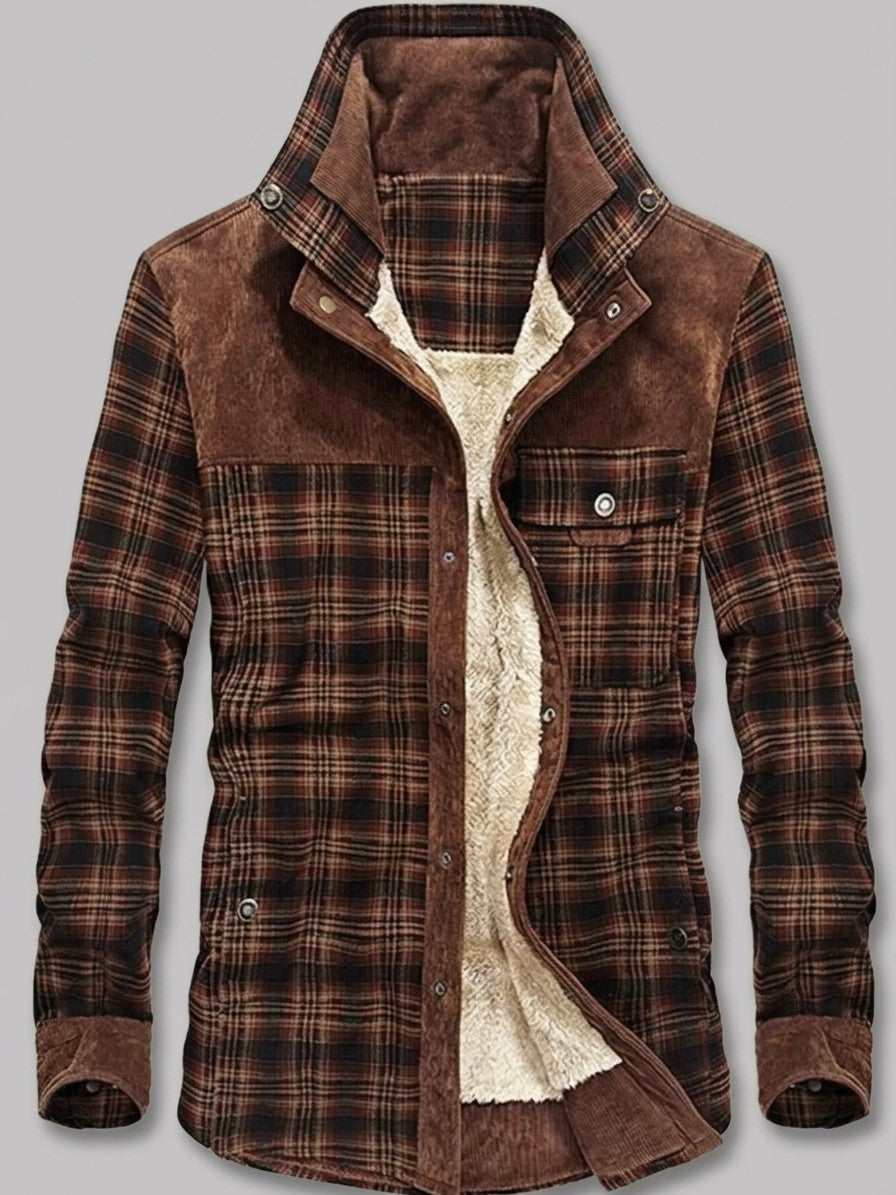 Livigno Men's Fleece-Lined Plaid Shirt Jacket — redcoffeefine — packshot