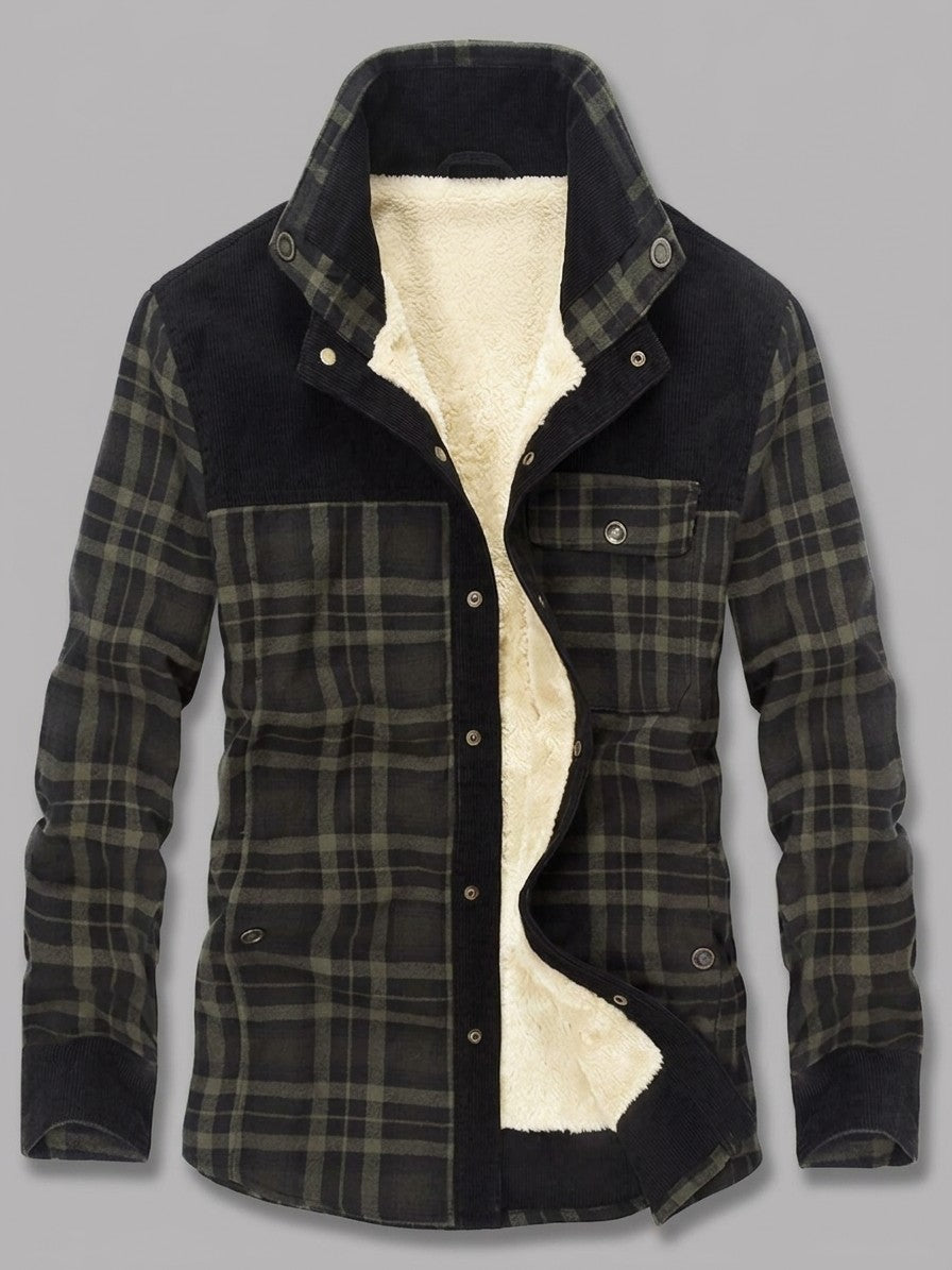 Livigno Men's Fleece-Lined Plaid Shirt Jacket — theblackarmy — packshot