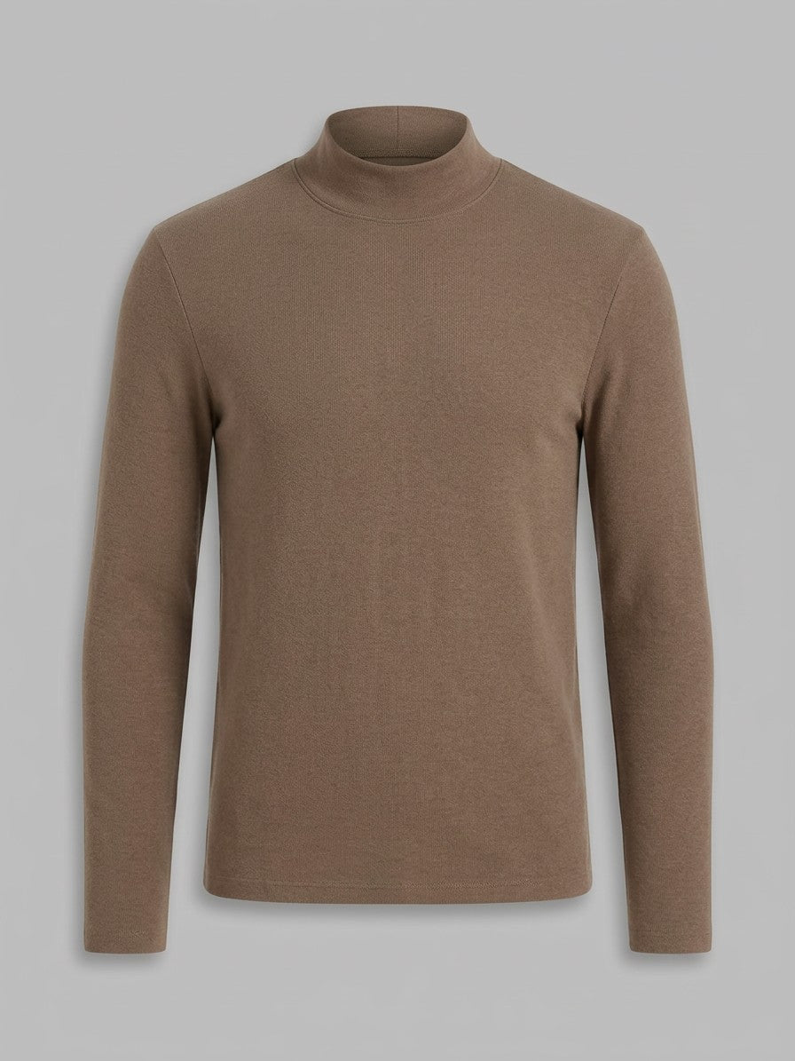 Lodi Men's Mock Neck Long-Sleeve Top — camel — packshot