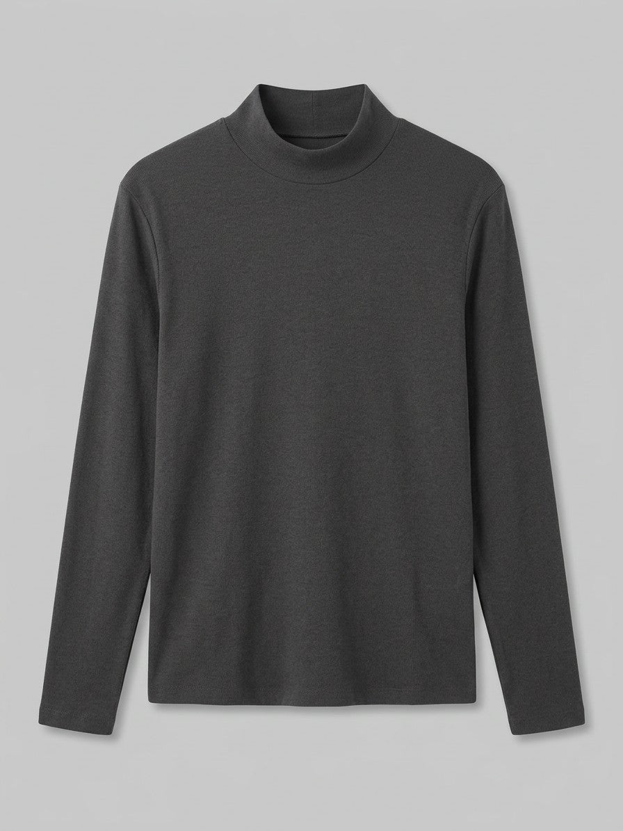 Lodi Men's Mock Neck Long-Sleeve Top — darkgray — packshot
