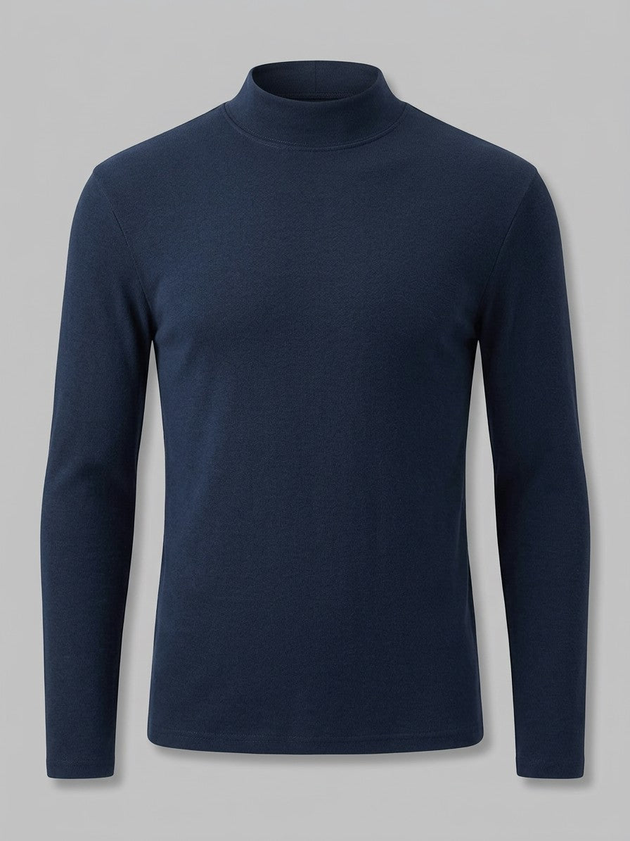 Lodi Men's Mock Neck Long-Sleeve Top — darknavy — packshot