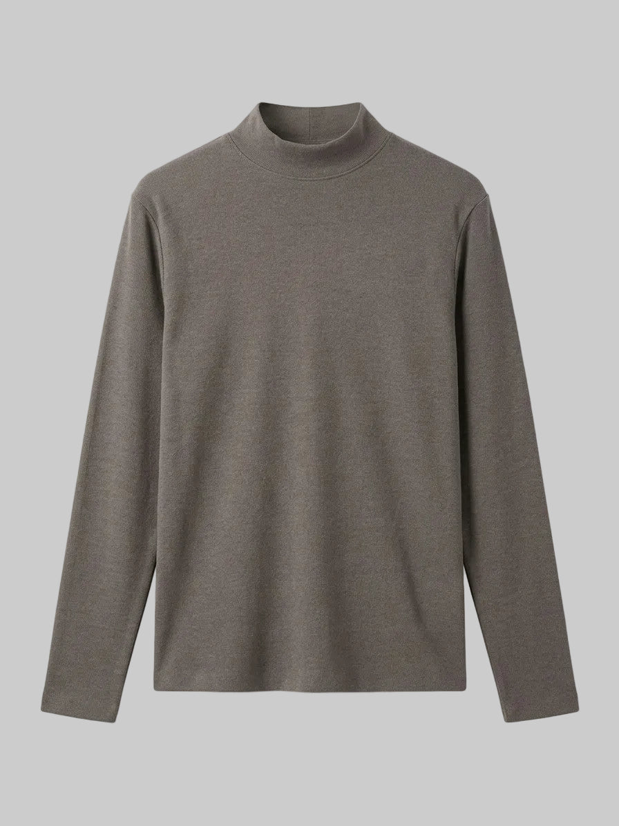 Lodi Men's Mock Neck Long-Sleeve Top — gray — packshot
