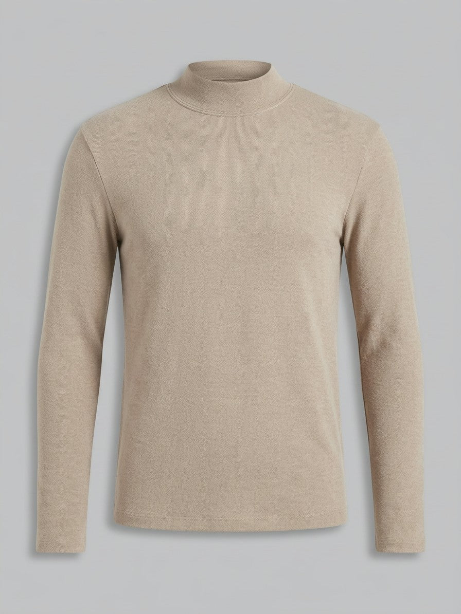 Lodi Men's Mock Neck Long-Sleeve Top — khaki — packshot