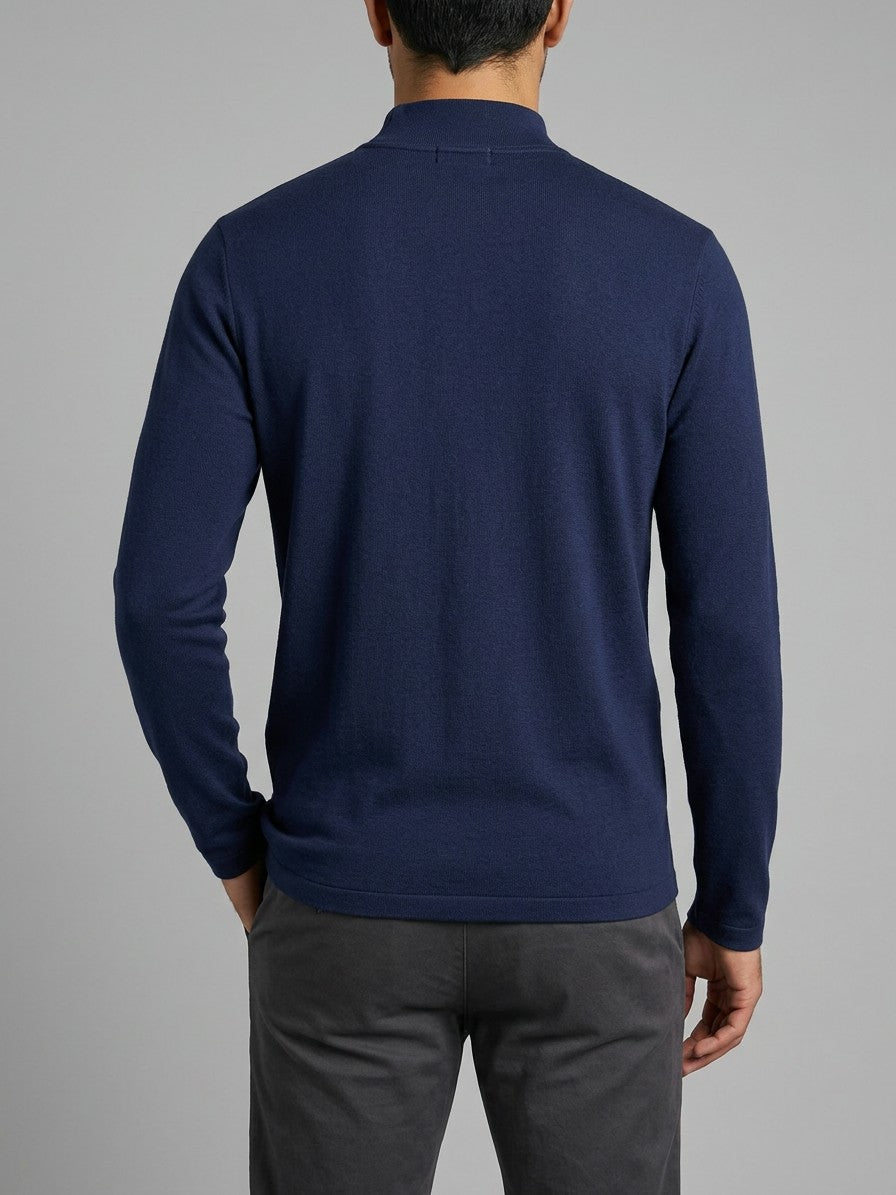 Lodi Men's Mock Neck Long-Sleeve Top — navy — back