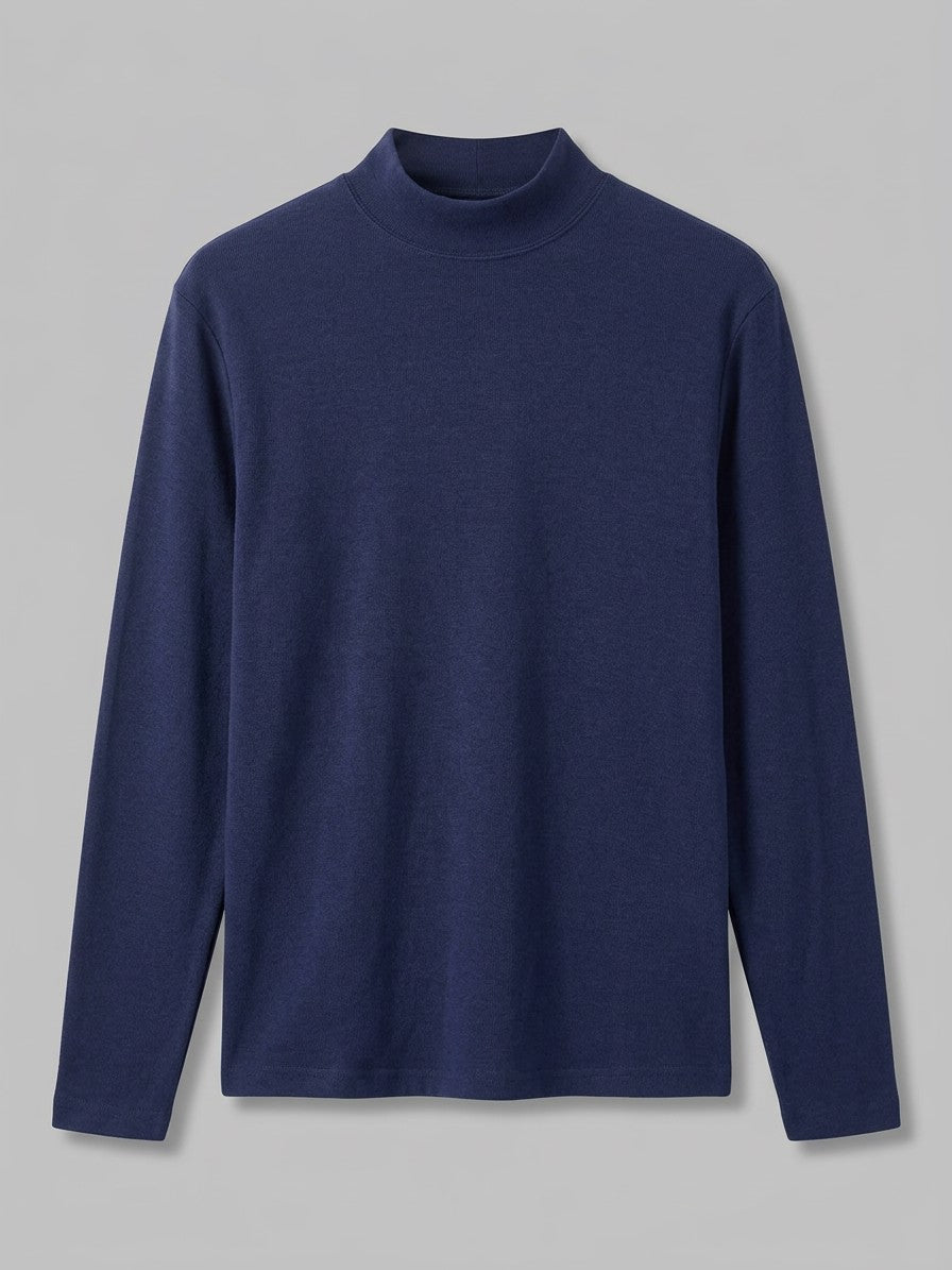 Lodi Men's Mock Neck Long-Sleeve Top — navy — packshot
