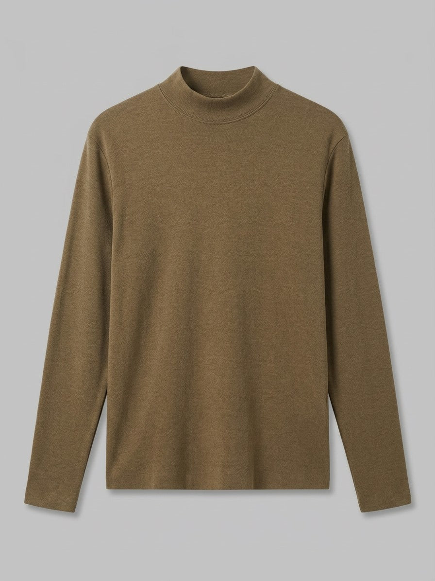 Lodi Men's Mock Neck Long-Sleeve Top — olive — packshot
