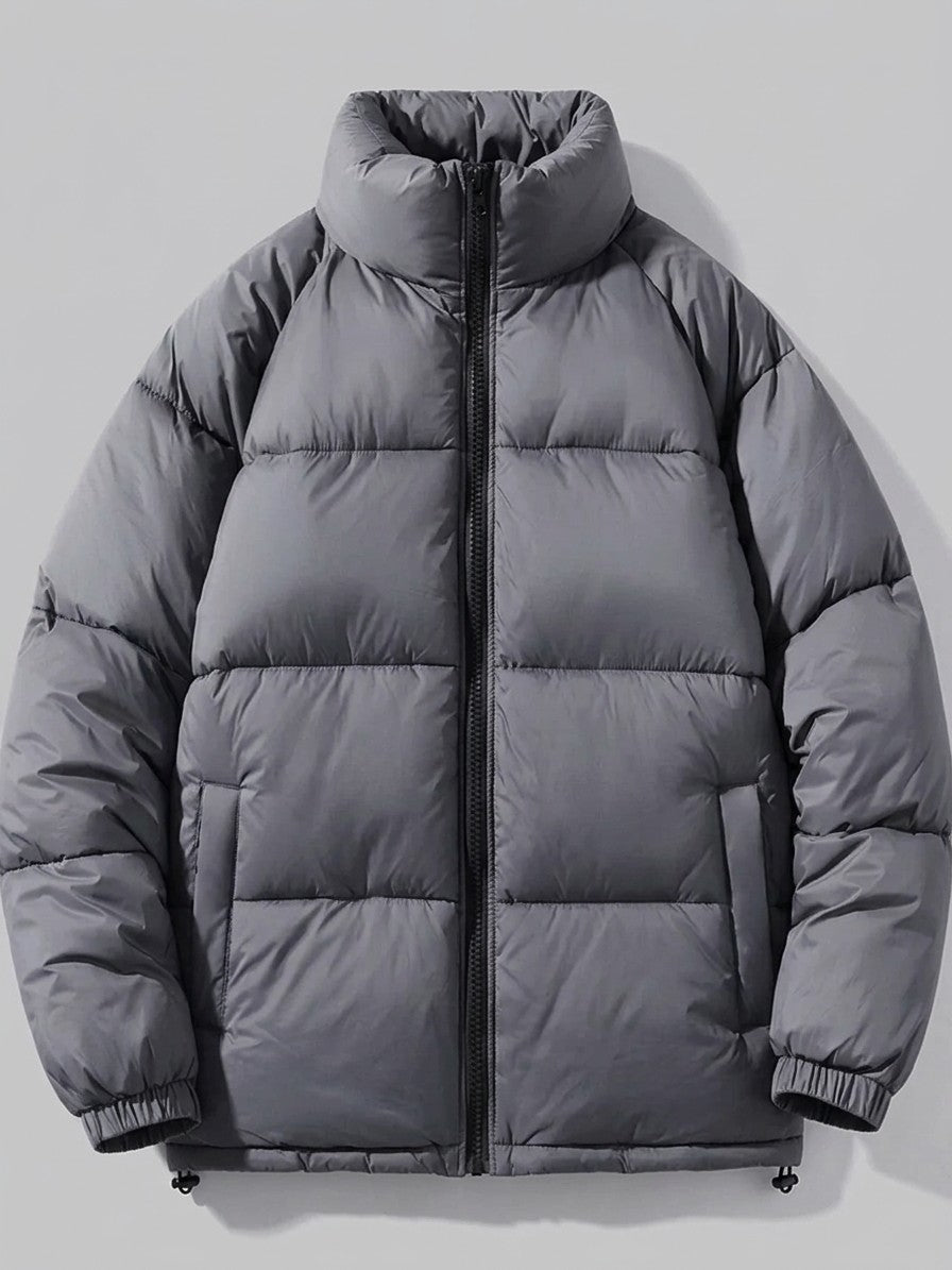 Lonato Men's Glossy Stand-Collar Puffer Jacket — darkgray — packshot