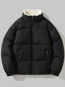 Loreto Men's Crinkle Sherpa-Lined Puffer Jacket