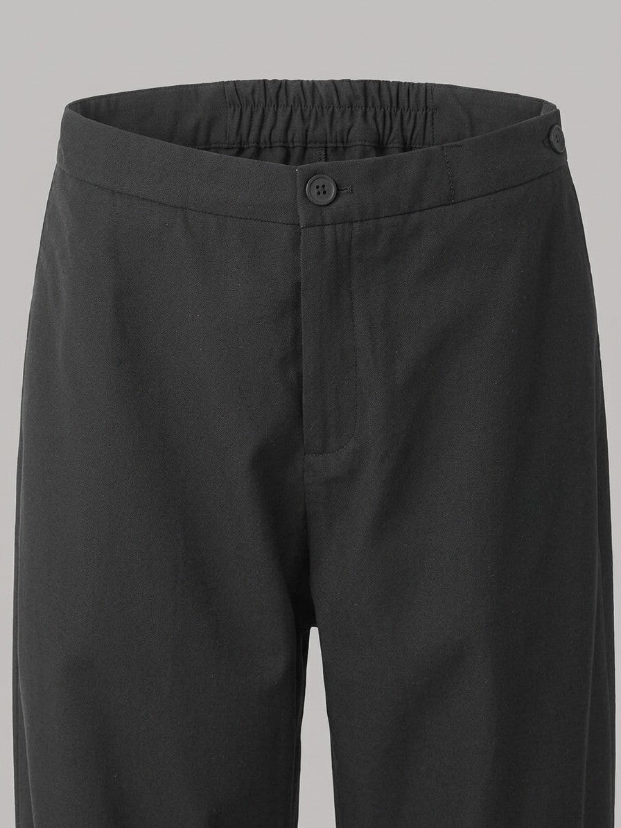 Lucca Men's Wide-Leg Pants — black — detail-collar