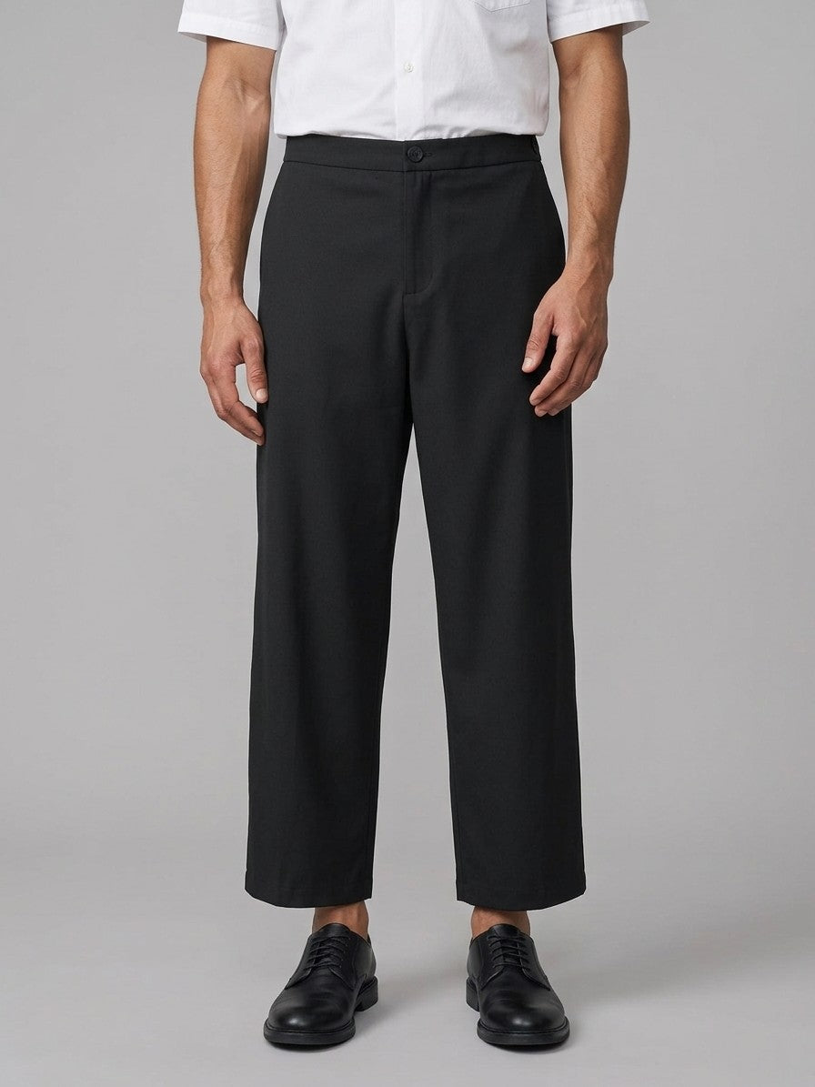 Lucca Men's Wide-Leg Pants — black — front