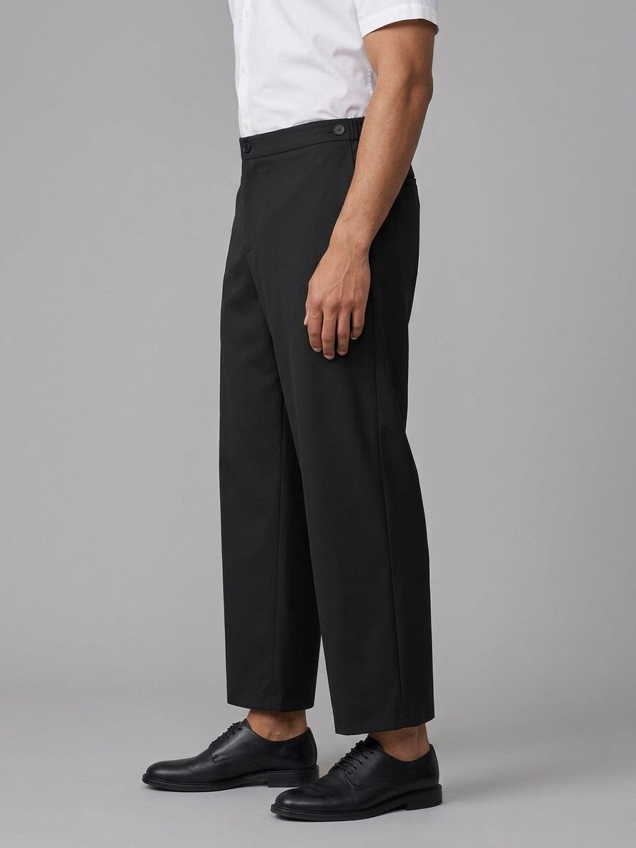 Lucca Men's Wide-Leg Pants — black — side