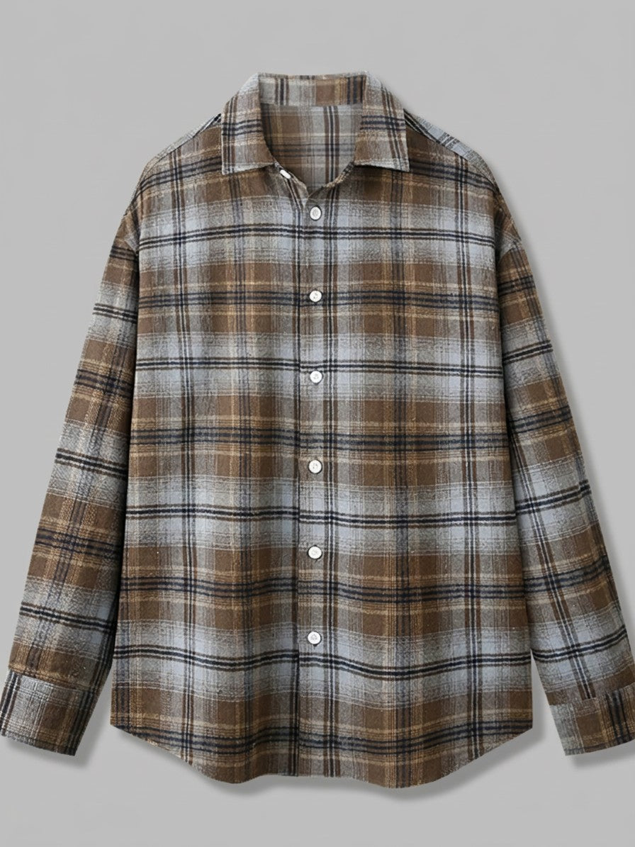Macerata Men's Relaxed Plaid Shirt — bluecoffeegrid — packshot