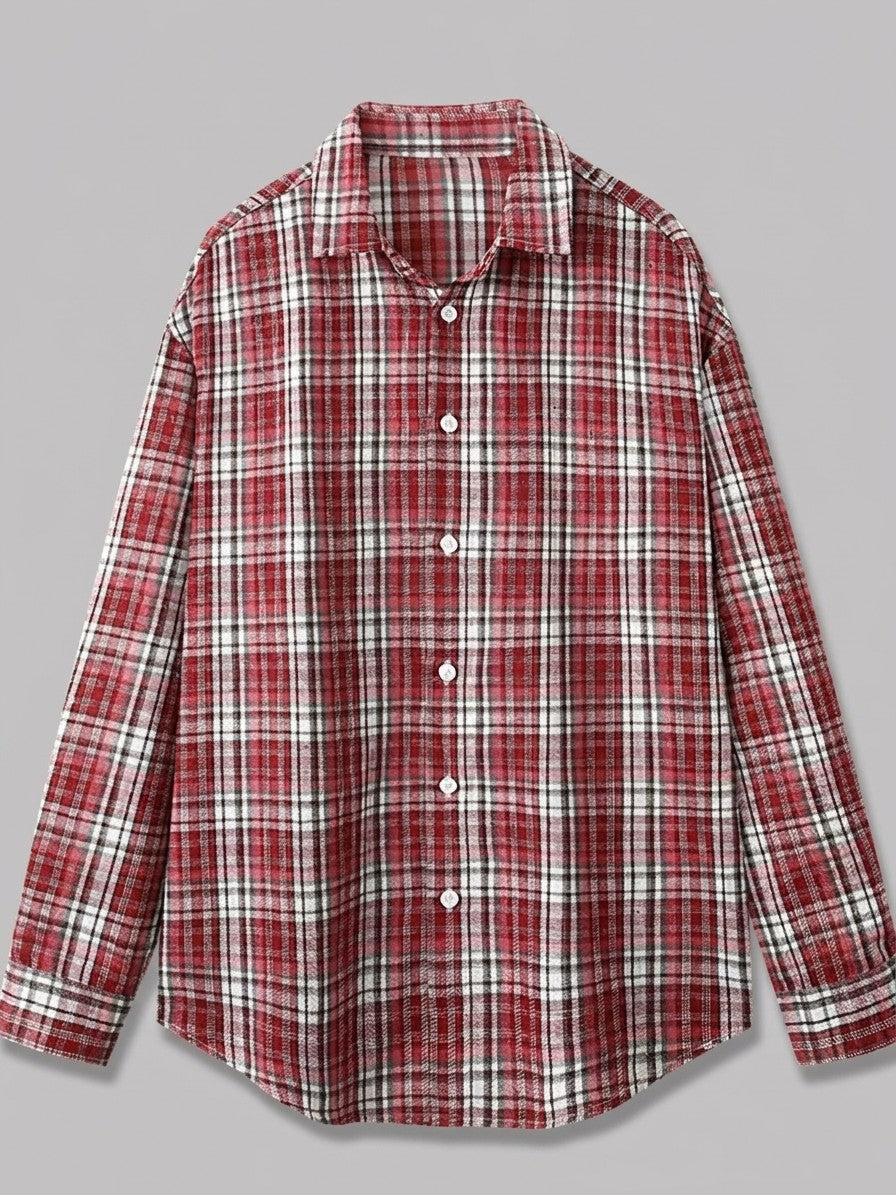 Macerata Men's Relaxed Plaid Shirt — redgrid — packshot