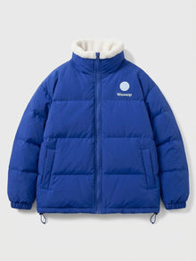 Macomer Men's Fleece-Collar Cobalt Puffer Jacket