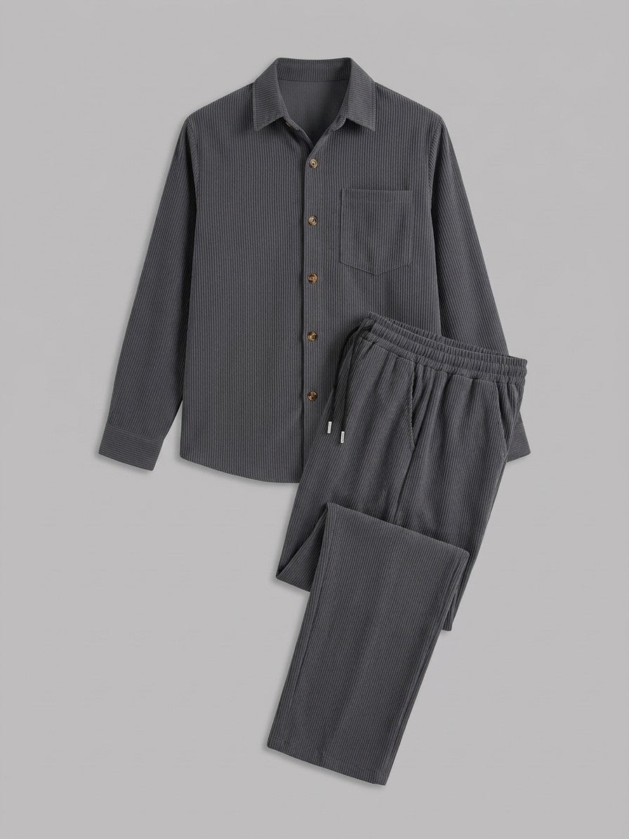 Maglie Men's Long Sleeve Shirt and Trousers Set — grey — packshot