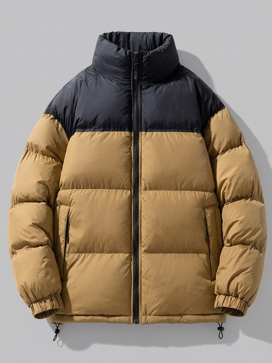 Malcesine Men's Color-Block Quilted Puffer Jacket — khaki — packshot