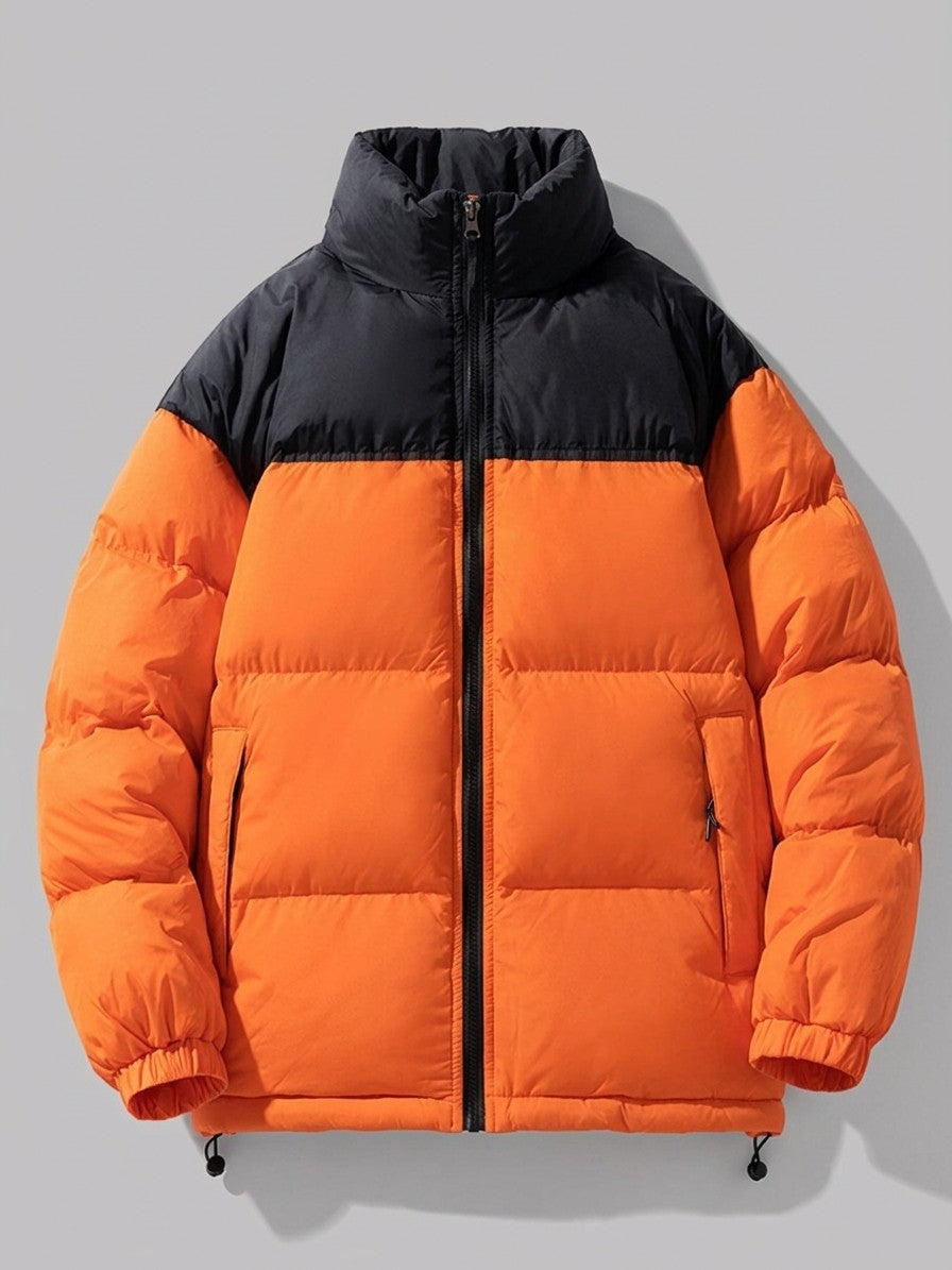 Malcesine Men's Color-Block Quilted Puffer Jacket — orange — packshot