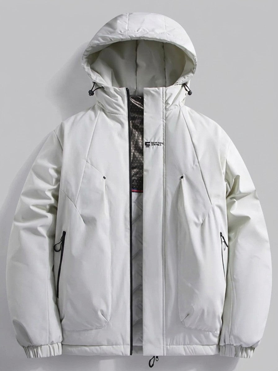 Manduria Men's Hooded Storm-Flap Padded Jacket — white — packshot