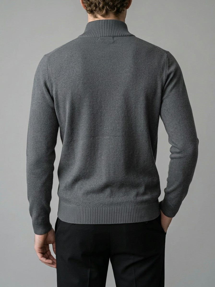 Mantova Men's Quarter-Zip Sweater — darkgray — back