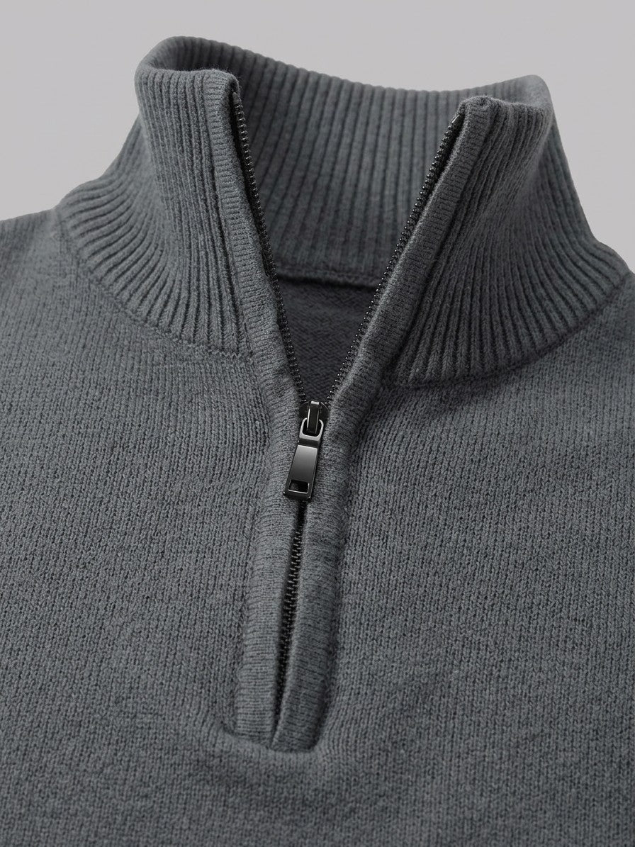 Mantova Men's Quarter-Zip Sweater — darkgray — detail
