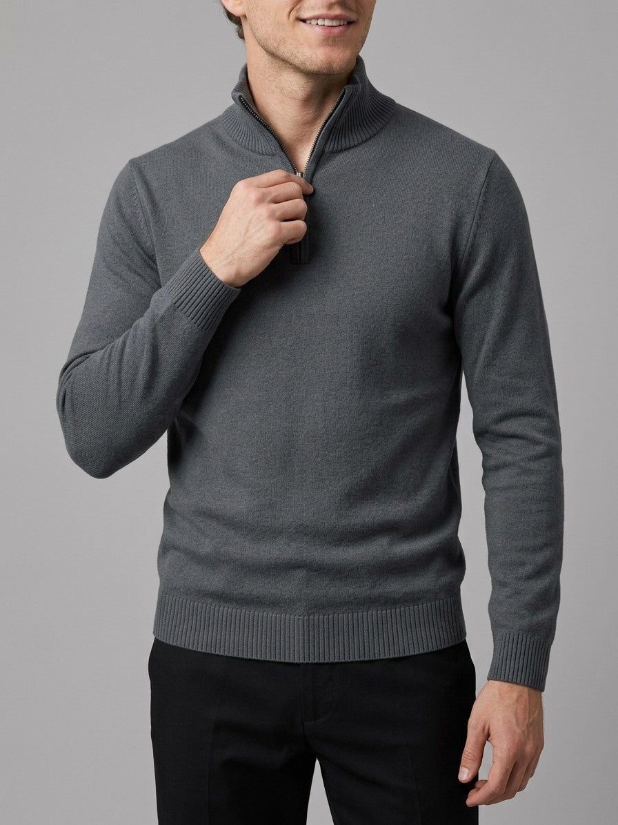 Mantova Men's Quarter-Zip Sweater — darkgray — front