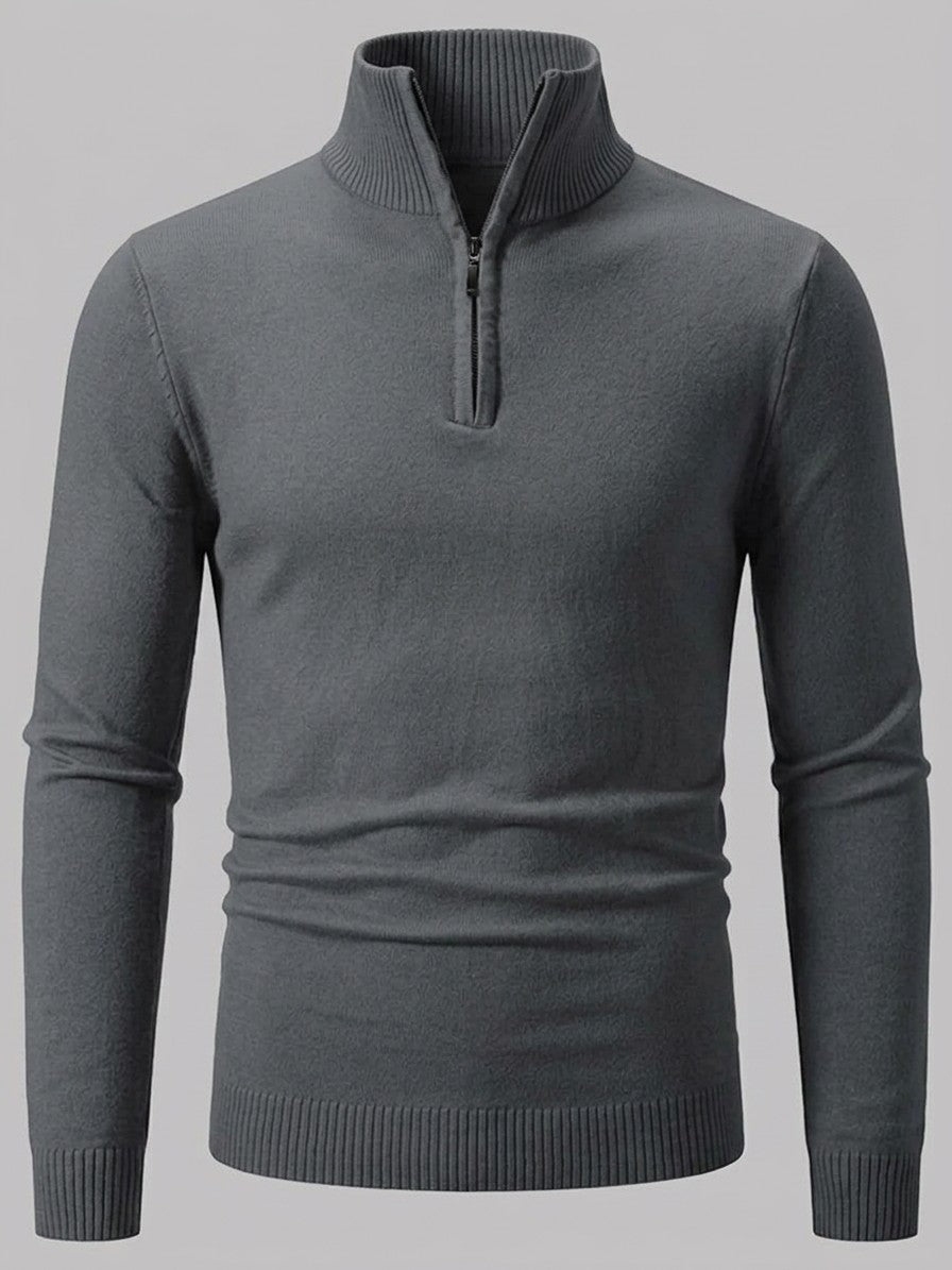 Mantova Men's Quarter-Zip Sweater — darkgray — packshot