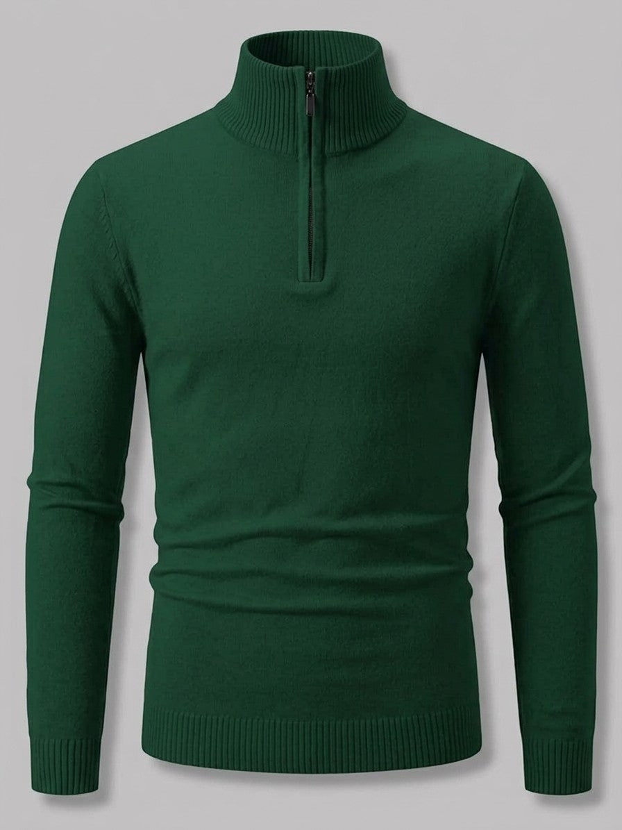 Mantova Men's Quarter-Zip Sweater — darkgreen — packshot