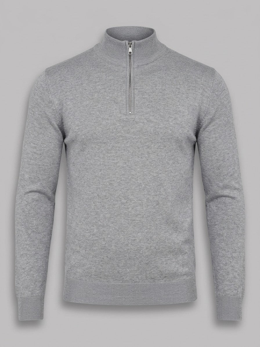 Mantova Men's Quarter-Zip Sweater — gray — packshot