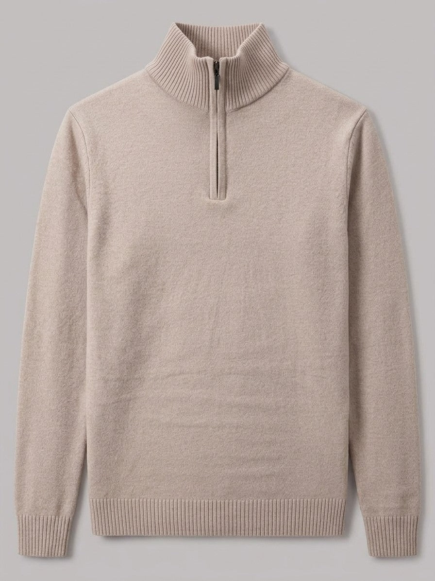 Mantova Men's Quarter-Zip Sweater — khaki — packshot