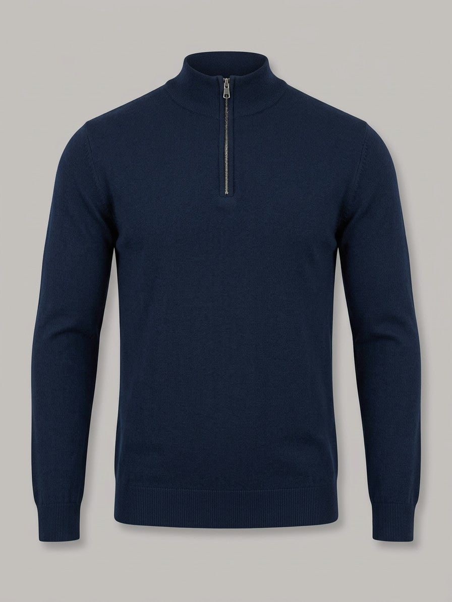 Mantova Men's Quarter-Zip Sweater — navy — packshot