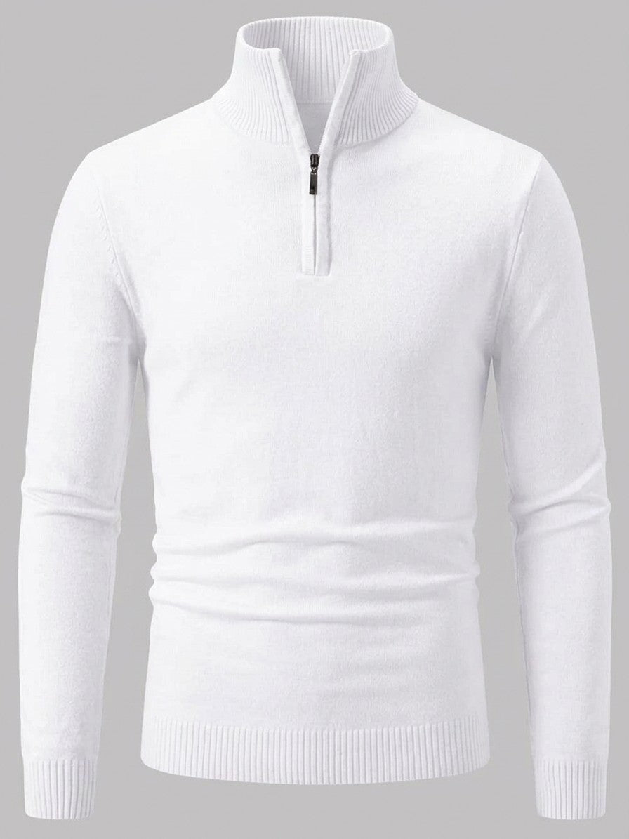 Mantova Men's Quarter-Zip Sweater — white — packshot