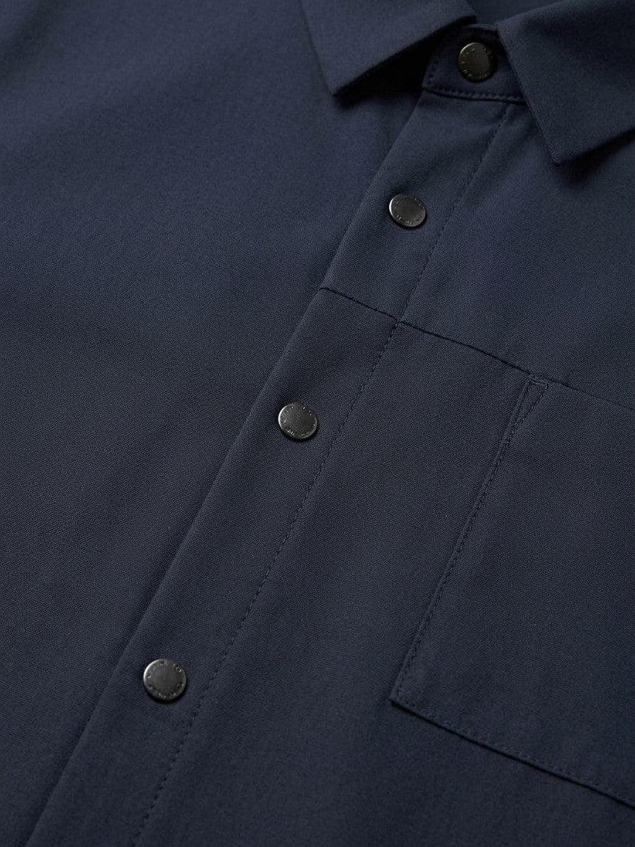 Maratea Men's Button-Up Overshirt Jacket — blue — detail